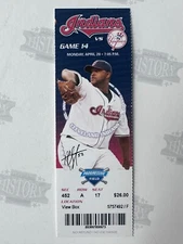2008 New York Yankees Cleveland Indians Ticket 4/28/08 Mussina Win Rivera Save