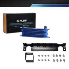 Universal 7 Row An-10 Aluminum Transmission Engine Oil Cooler Wbracket Kit Blue
