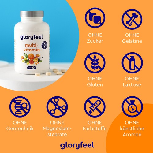 Multivitamin 450 Tabletten hochdosiert - Alle A-Z Vitamine für Dein Immunsystem - Bild 4 von 9
