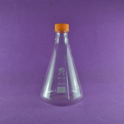 Frasco Erlenmeyer con tapa de vidrio de laboratorio GL45 - Imagen 2 de 3
