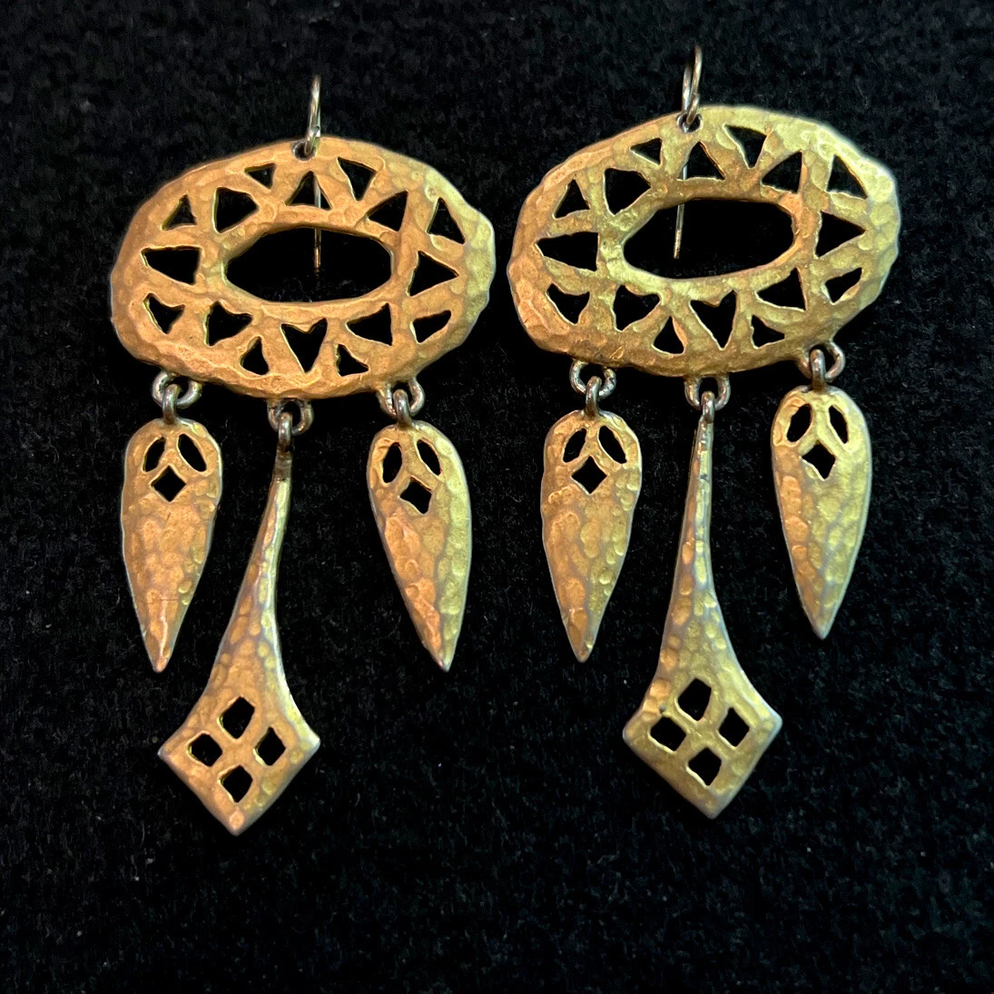 Vintage JJ 1988 Dangle Earrings Gold Tone eBay