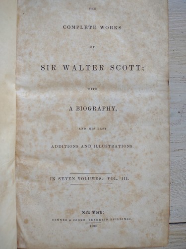 Rare Antique 1833 COMPLETE WORKS of SIR WALTER SCOTT Vol. III 3 BOOK Black Dwarf - Picture 17 of 17