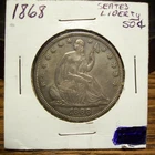 1868 Seated Liberty Half Dollar-Extra Fine+ Details (uncertified)
