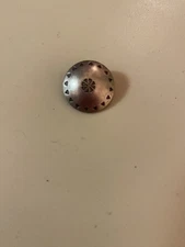 SOUTHWEST Silver BUTTON 3/4" Metal  Patterned coat Wire Rim shank Lot   10 Pc