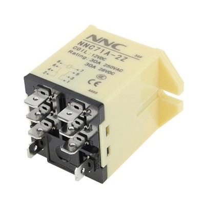 30A High Power Relay DC 12V 24V AC 110V 220V Coil DPDT 2 NO + 2 NC 8Pins Plug-in