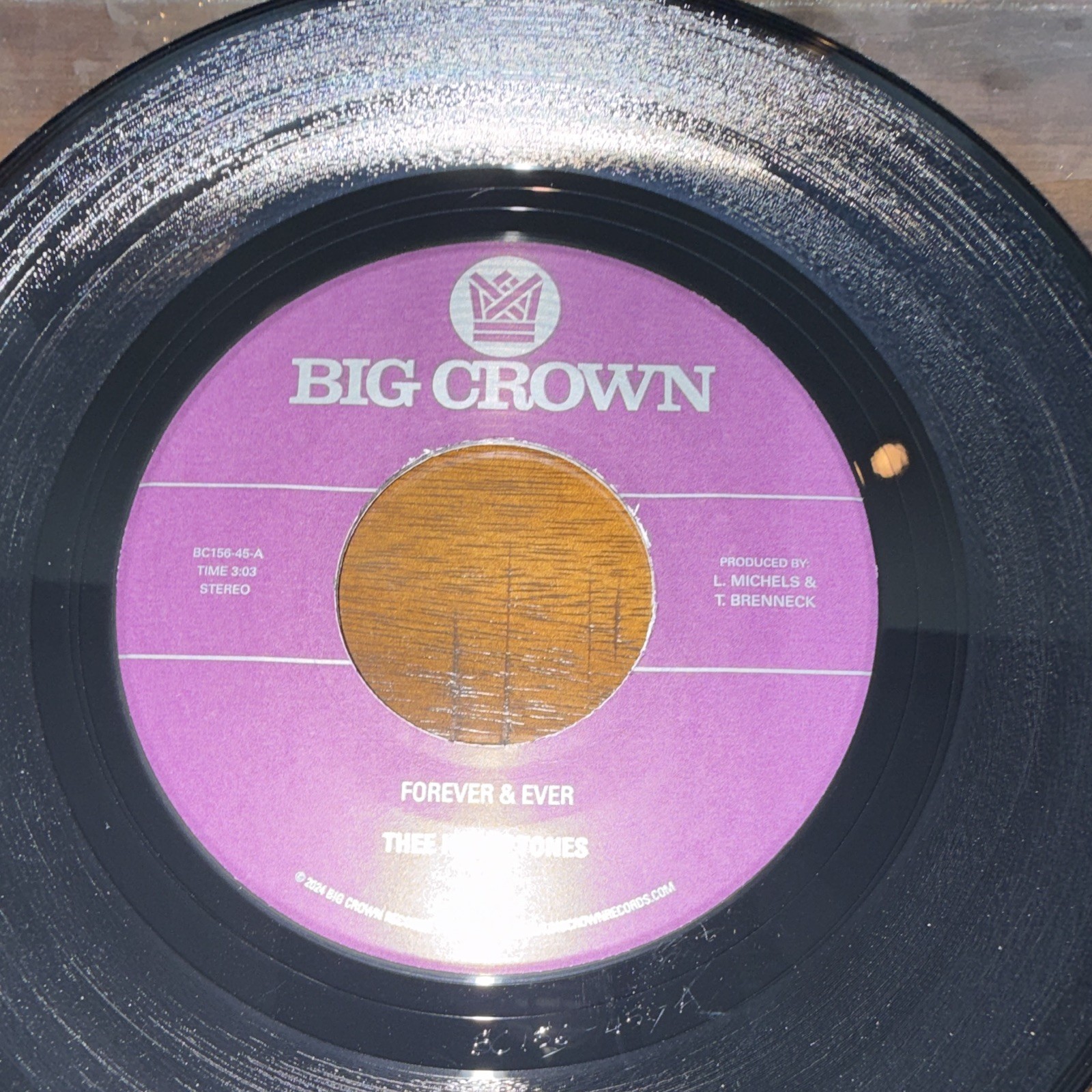 Thee Heart Tones 7" Black Vinyl Single 45 RPM Big Crown BC156-45 Forever & Ever