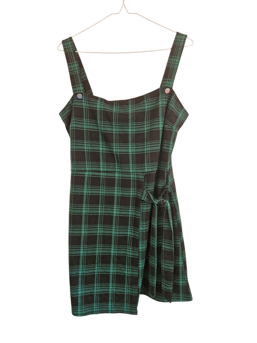Joe Browns Green Black Tartan Pinafore Dress – Size UK 14