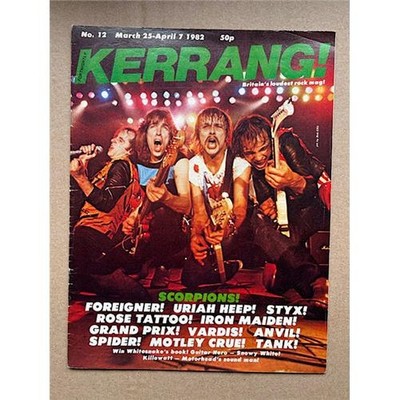SCORPIONS KERRANG NO.12 MAGAZINE MARCH 25 1982 - SCORPIONS COVER + FEATURE INSID