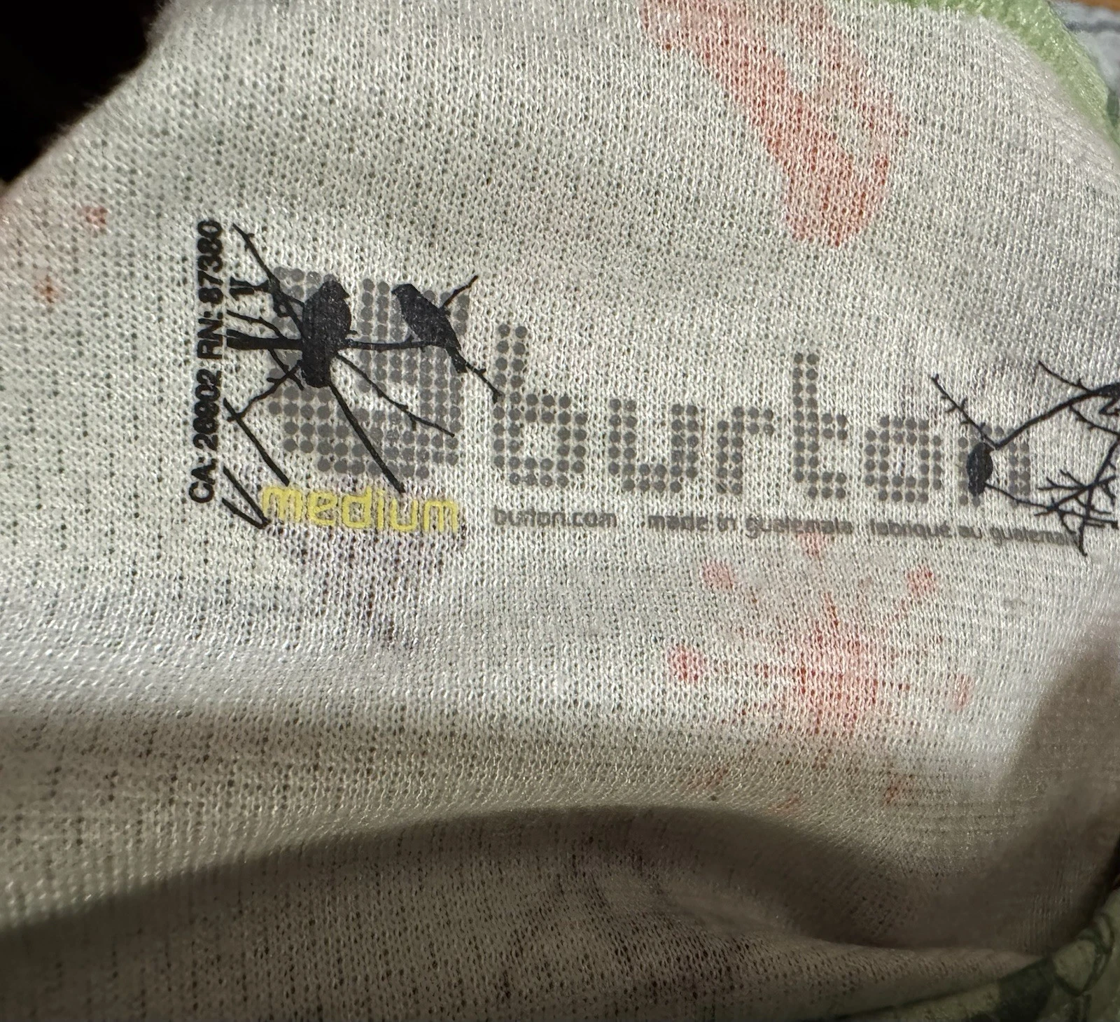 burton lightweight 2 piece underset 