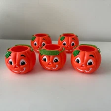Sun Hill Halloween Pumpkin Candy Buckets Treat Holders Party Favors Set of 5