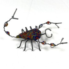Handmade Scorpion Wire Glass Bead South Africa Multicolor Blue Red Artisan VTG