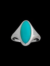 Statement Ring   925 Sterling Silver   Navajo Design   Sky Blue Turquoise