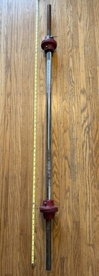 Vintage York Weight Bar 5  Long 1  Diameter With Inner Outer Collars   24 Pounds