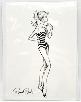 ブラッシュビューティー /バービードール/ロバートベスト イラストレーション Barbie 50th Anniversary 1959 Sketch PRINT by Robert Best