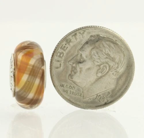 NUEVO Dije de cuentas Chamilia 2110-1107 - Plata de ley Vivace cristal de Murano marrón Foto 3 de 4