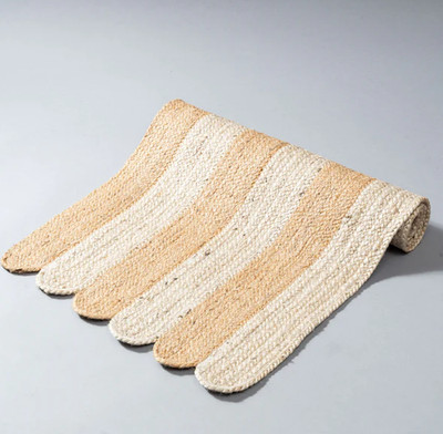 Indian entryway Jute Rug Natural Hand Braided Floor Carpet Modern Area Door Rug