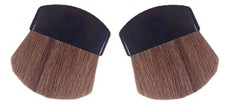 2 Pcs Mini Powder Blush Brush Set, Small Makeup Facial Mini, Black