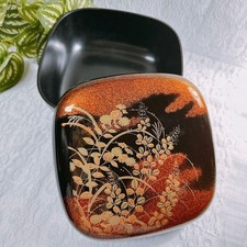 Shuko Urushi Confectionery Bowl with Lid, 17cm, , Elegant Food Serving Dish