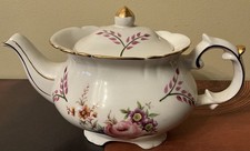 Floral roses teapot Gold Trim England P K Price Kensington