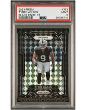 2023 Panini Prizm Rookies Tyree Wilson #363 Black Finite Prizm /1 (RC) - PSA 9