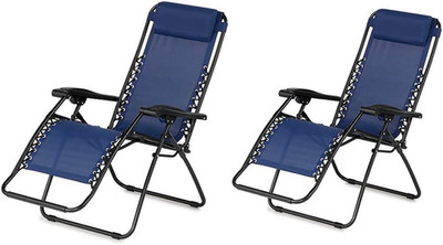 Blue Zero Gravity Portable Recliner Chairs for Outdoor Relaxation (2 Pack)