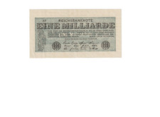 GERMANY 1923 1 MILLIARDE MARK BANKNOTE P122 UNCIRCULATED CONDITION