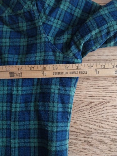 Lee Valley Ireland Sherpa Lined Flannel Shacket Plaid Navy Green Damen Gr. L - Bild 6 von 7