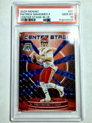 2025 Patrick Mahomes SP 15/99 Panini Mosaic Blue Prizm Jersey # Match 1/1 PSA 10