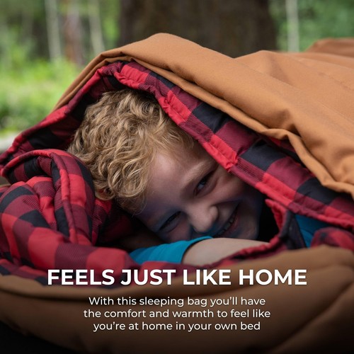 TETON Sports Celsius Jr Kids Sleeping Bag Comfortable Durable Warm for Camping - Picture 7 of 8