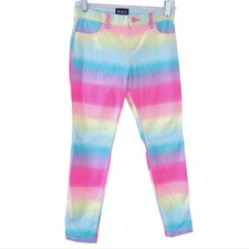 Children's Place Girls Pants Sz 10 Tie Dye Rainbow Ombre, Adjustable Waist