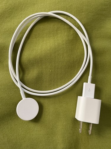 Apple Watch MagSafe Magnetic Charger + Apple 5W Adapter Bundle EXC White A2256