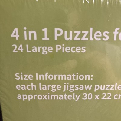 4 In 1 Puzzles for Seniors - 24 Large Pieces With 4 Storage Bags New / Sealed