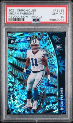 2021 Panini Chronicles Micah Parsons RC #REV-25 Revolution Impact 065/149 PSA 10