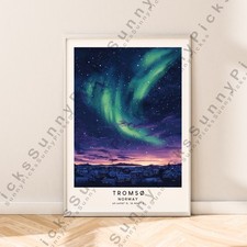 Tromso Norway Illustration Art Print Wall Art Home Decor Poster Gift Unframed