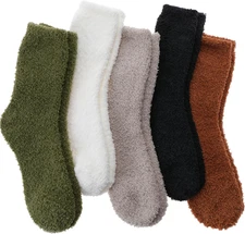 Fuzzy Socks Warm Fluffy Winter Cozy Thick Plush Slipper Sleep Comfy Crew Socks f
