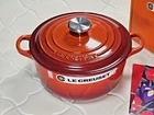 Le Creuset Cayenne Red 20cm 2.75 Qt CLASSIC Round Dutch Oven STEEL KNOB NIB