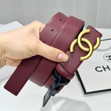 NEW REVERSIBLE CHanel Leather women Belt