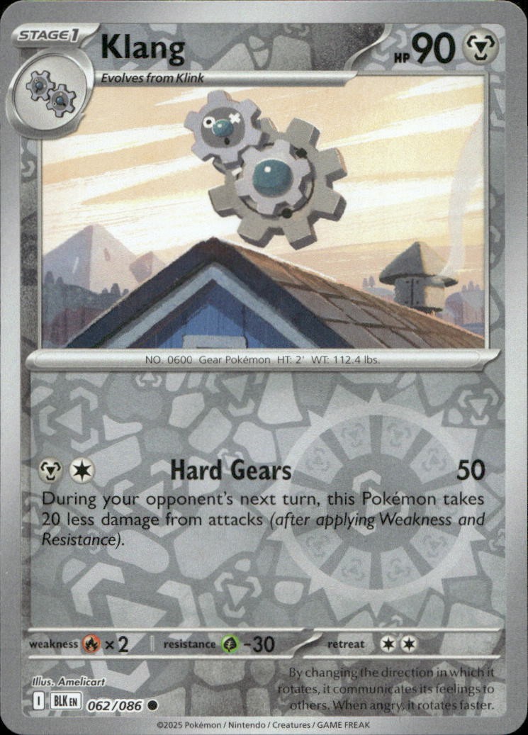 Klang 062/086 SV Black Bolt Reverse Holo C NM English Pokémon