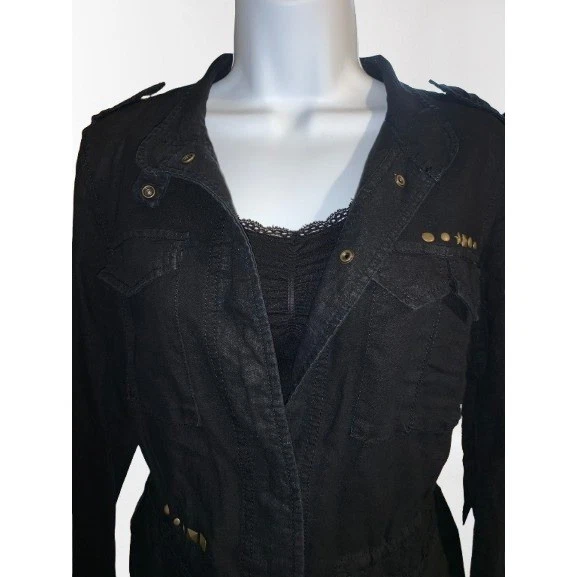 Chaqueta militar con tachuelas Ruff Hewn Y2K Deadstock nueva con etiquetas - S Foto 2 de 4