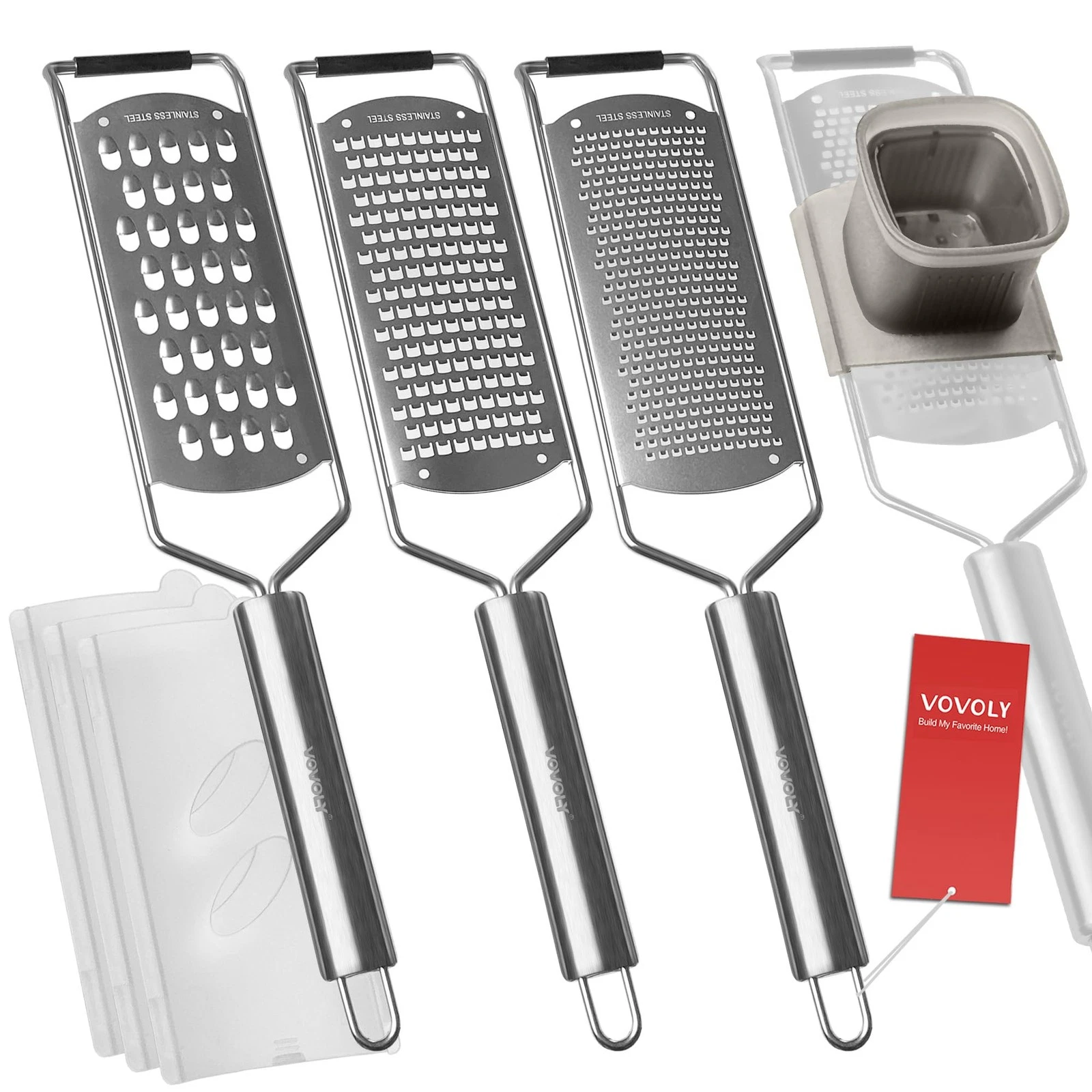 Vovoly 4-Pcs Pro Set Zester Grater Set, Cheese Grater with Razor-Sharp Stainl...
Opens in a new wind