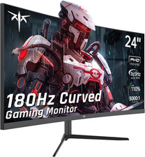 24 Inch Curved Gaming Monitor, 180Hz FHD 1080P Frameless Computer Monitor, Frees