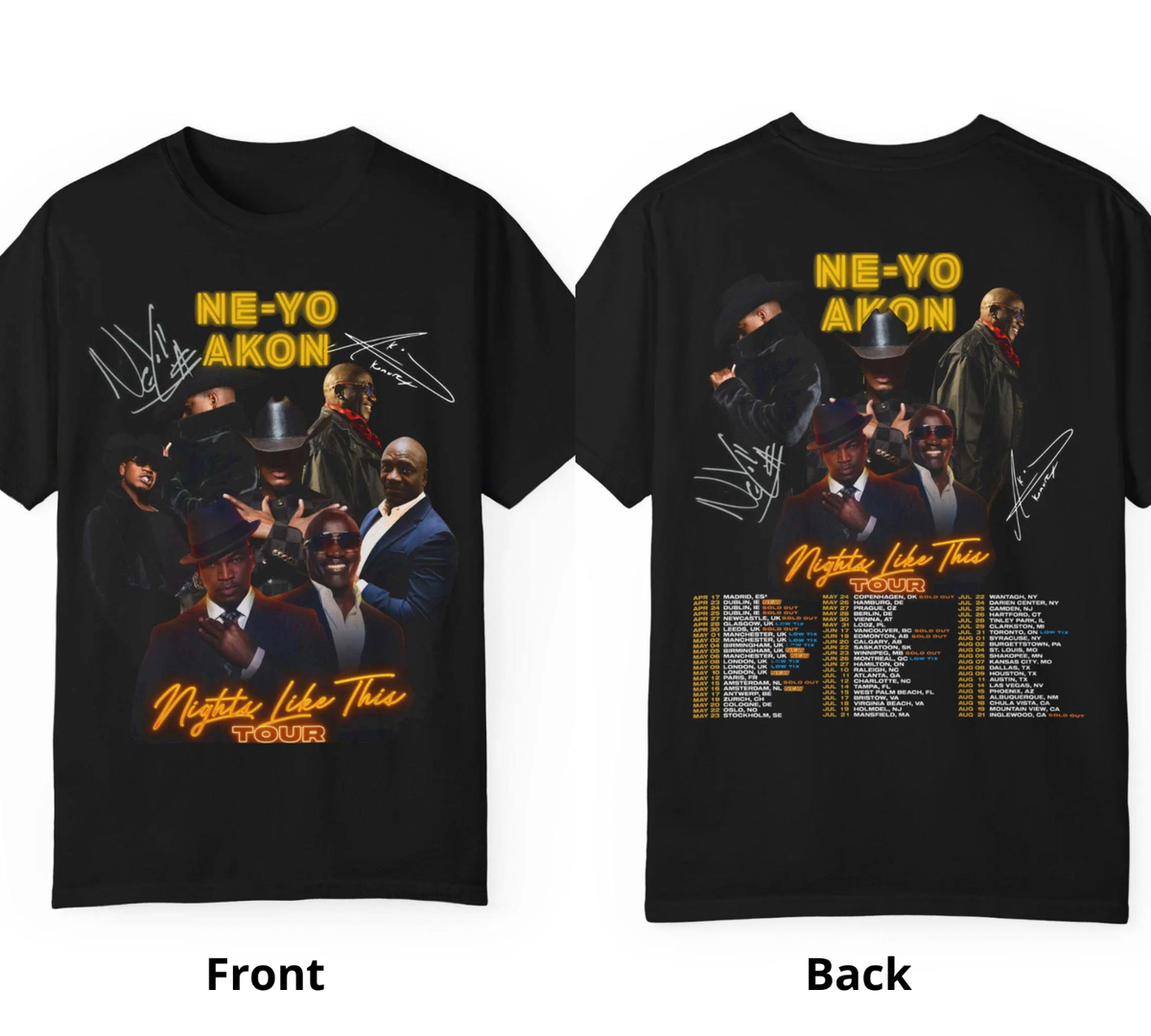 Ne-yo & Akon Nights Like This Tour 2026 T-Shirt | eBay
