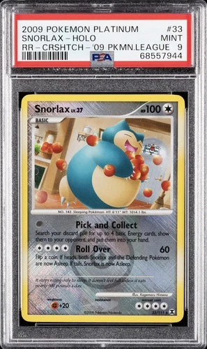 Pokemon League Promo Cross-Hatch Reverse Holo Foil Snorlax 33/111 PSA 9