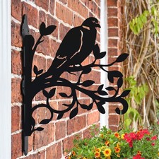 Cast Iron & Steel Wood Pigeon & Branches Hanging Basket Bracket