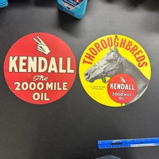 Pair Vintage Kendall Motor Oil Cardboard  Double Sided Signs WOW- Hard To Find