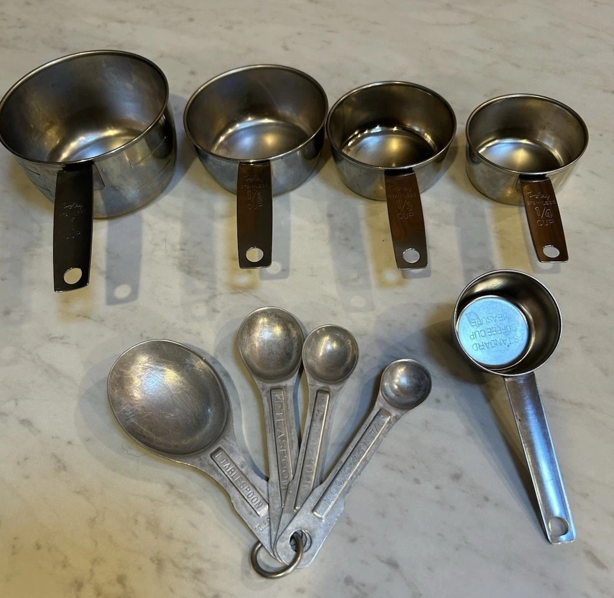 Vintage Foley Stainless Steel Measuring Cups 4 And unbranded Measuring Spoons
Opens in a new window