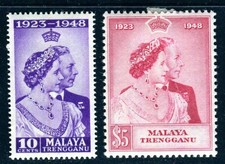 MALAYSIA TRENGGANU 1948 48-49 * TADELLOS SATZ SILBERHOCHZEIT (M2779