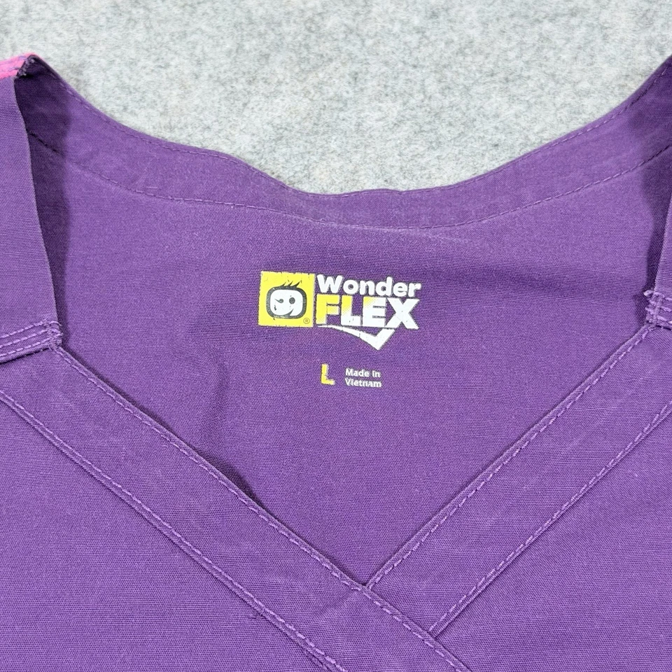 Wonderwink Flex Comfort Purple Scrub Set Fits Women’s Top(Sz:L) & Bottom(Sz:XLP) - Image 4 of 4