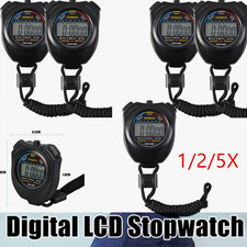 1/2/5X Digital Handheld Sports Stopwatch Stop...