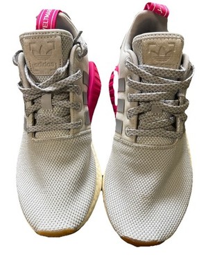 Adidas Women s NMD_R2 Grey, Pink And White Sneakers Size 7
